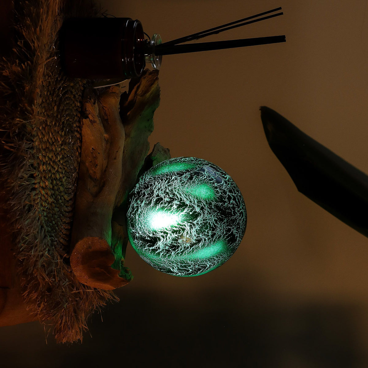 Emerald Green Crackle Finish Table Lamp