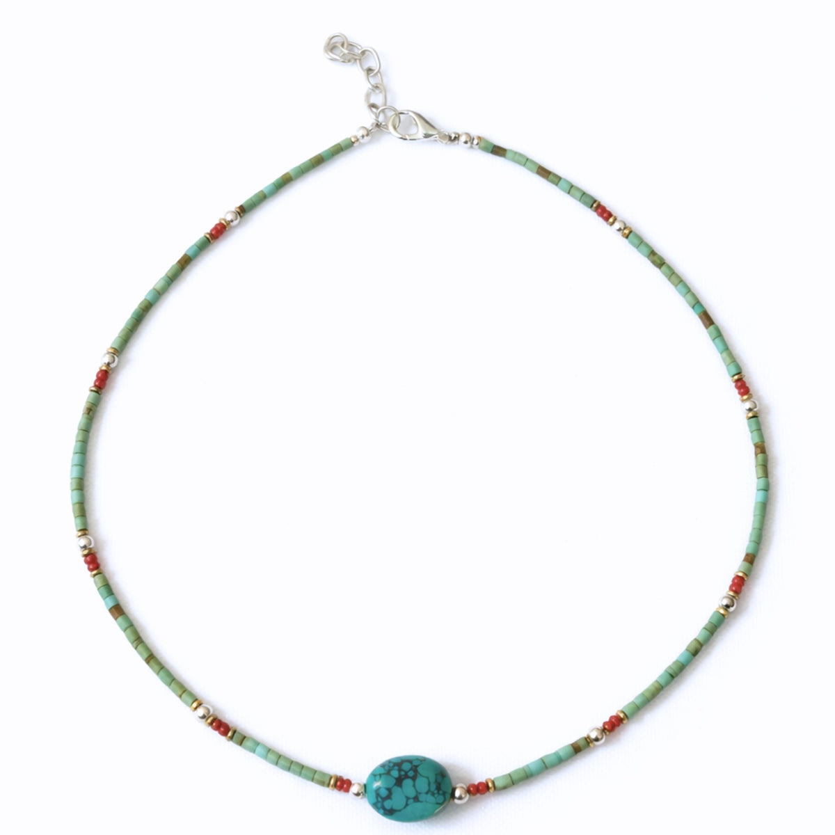 Collar nepalí de gemas extrafinas - Turquesa y piedra