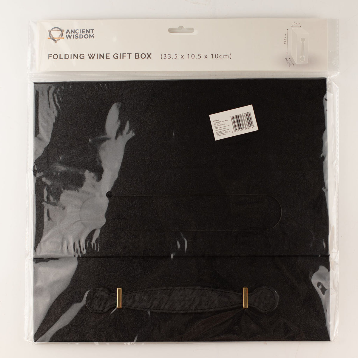 Caja de regalo plegable - Con forma de caja de vino (33.5x10x10.5cm) - Negro