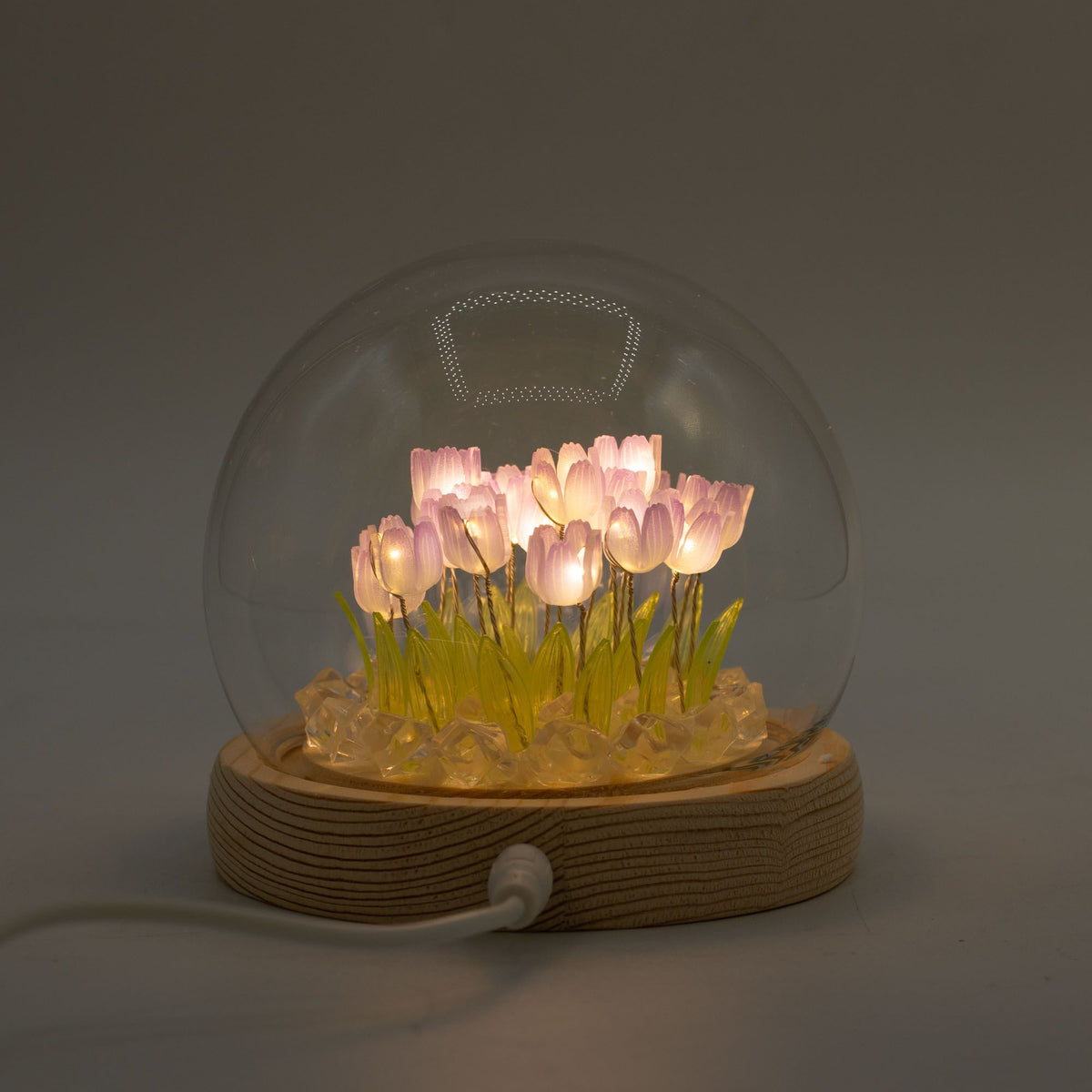 Lore-distira lorategiko kupula - 20 tulipan - USB LED
