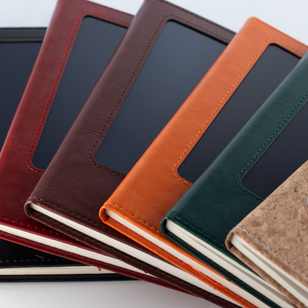 Cuaderno de intenciones A5 - Pantalla LCD borrable - Efecto cuero naranja - 80 hojas