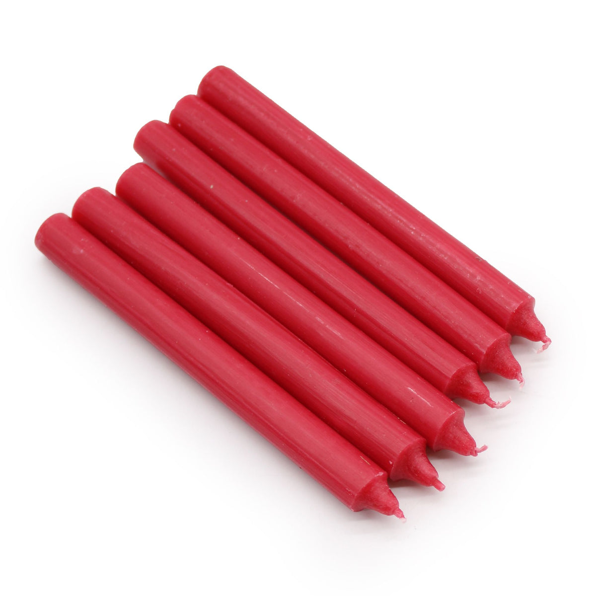 Velas de cena de color liso - Rojo rústico - Pack de 10