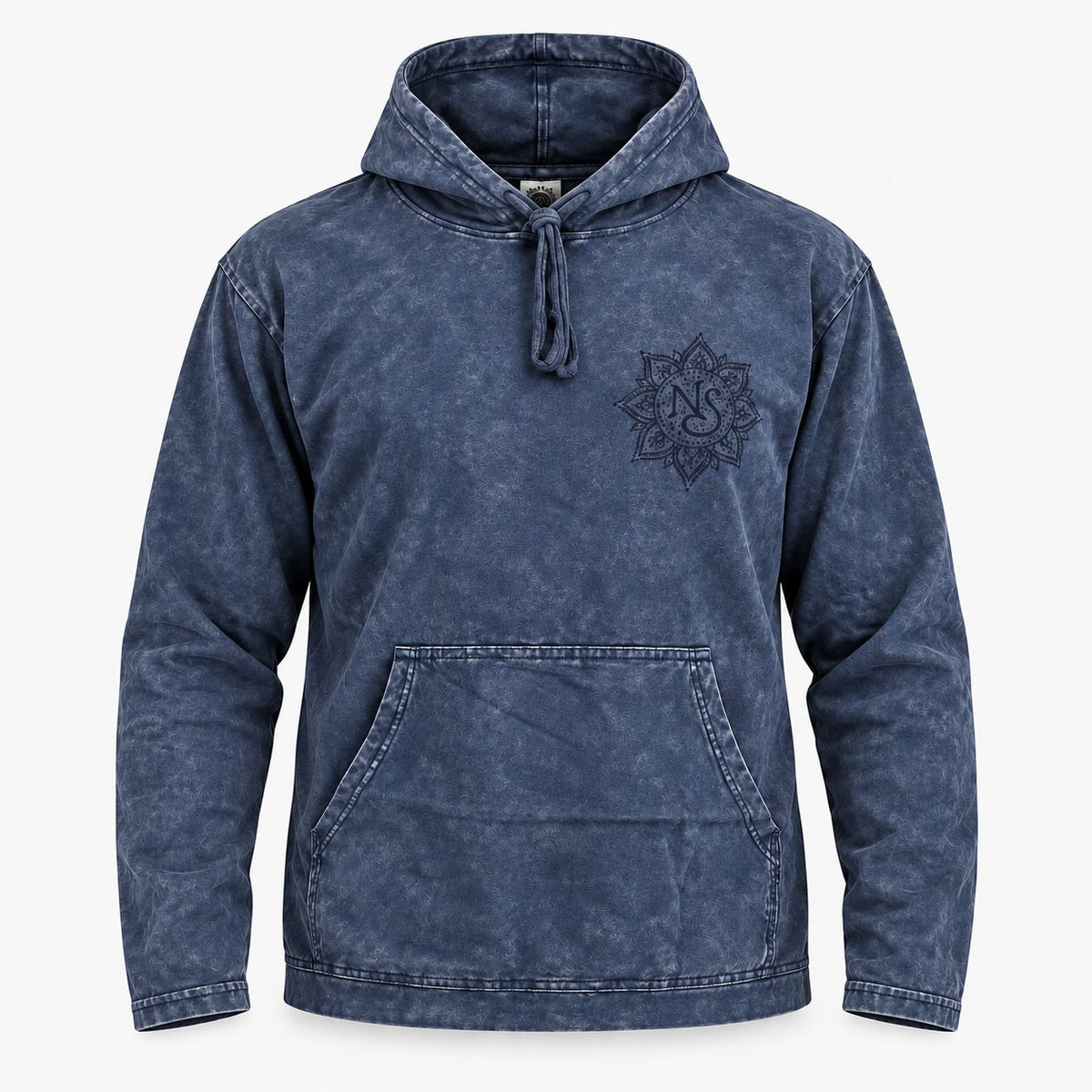 Camisa con capucha extragrande lavada a la piedra con bolsillo canguro - Lavanda polvorienta