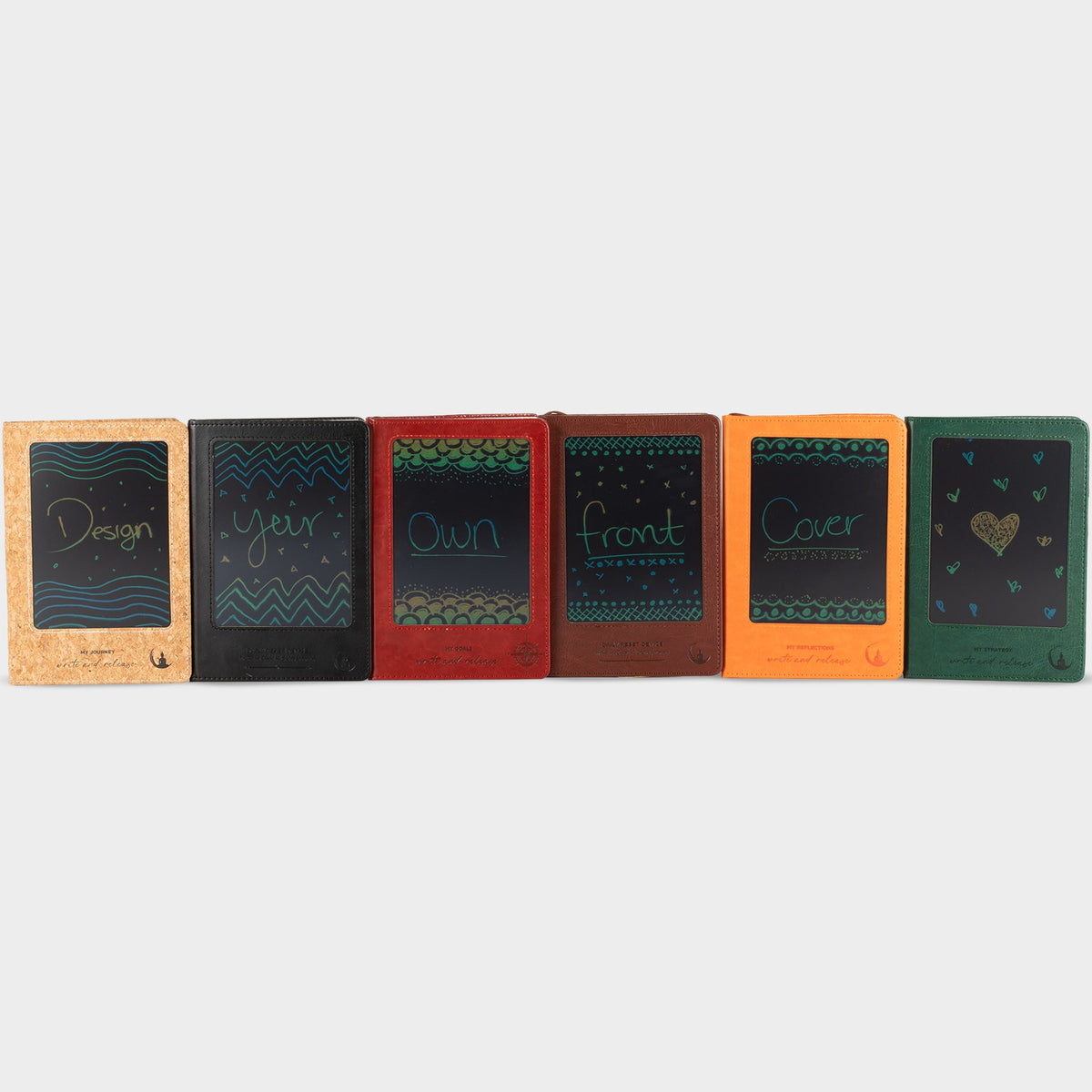 Cuaderno de notas A5 - pantalla LCD borrable - efecto cuero de corcho - 80 hojas