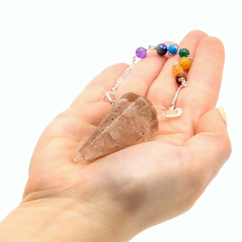 Power Chakra orgonita pendulua - Kuartzo arrosa